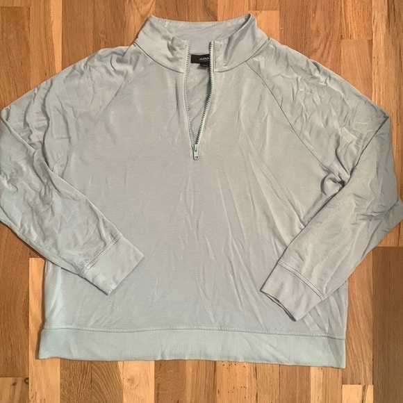 Alfani Intimates 3/4 Zip Long Sleeve Pullover Sweatshirt Seafoam Green Women’s L - Picture 1 of 8